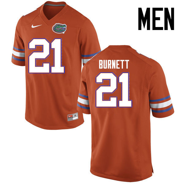 Men Florida Gators #21 McArthur Burnett College Football Jerseys Sale-Orange - Click Image to Close